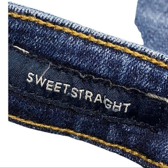Lucky Brand Sweet Straight Blue Jeans Size 2 Low Rise Raw Hem Stretch Denim 7” R - Picture 9 of 10